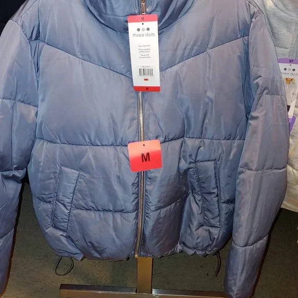 Three Dots Women’s Puffer Jacket--Blue - Picture 5 of 7